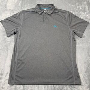 Tommy Bahama Mens Polo Shirt Size M Gray Short Sleeve Golf Performance
